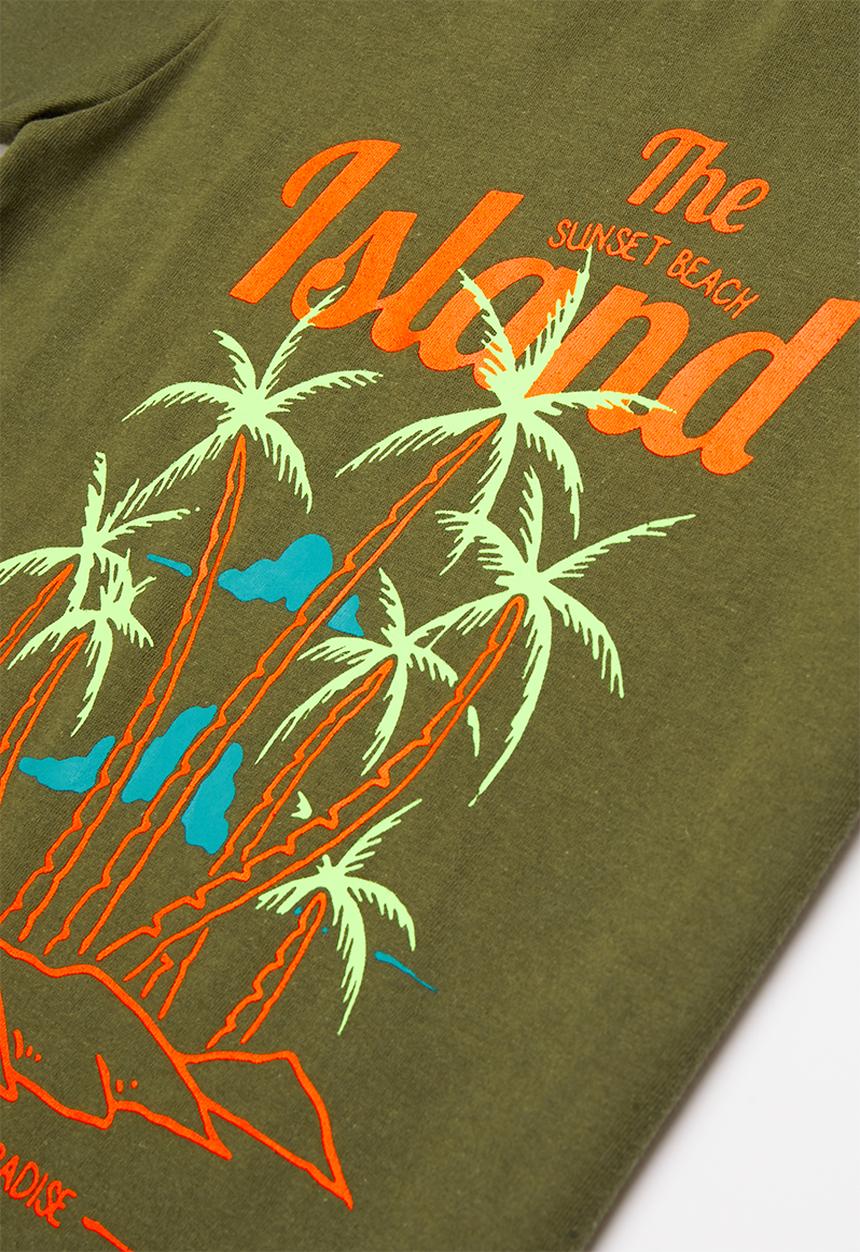 Pop Candy - Boys tee & shorts set - olive khaki
