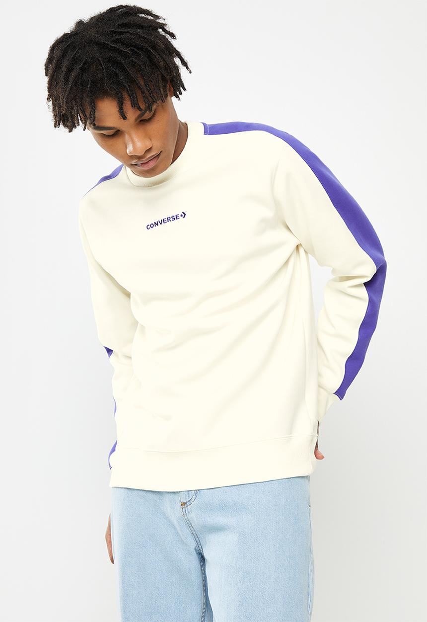 Converse - Raglan sleeve fleece crew - egret/concord