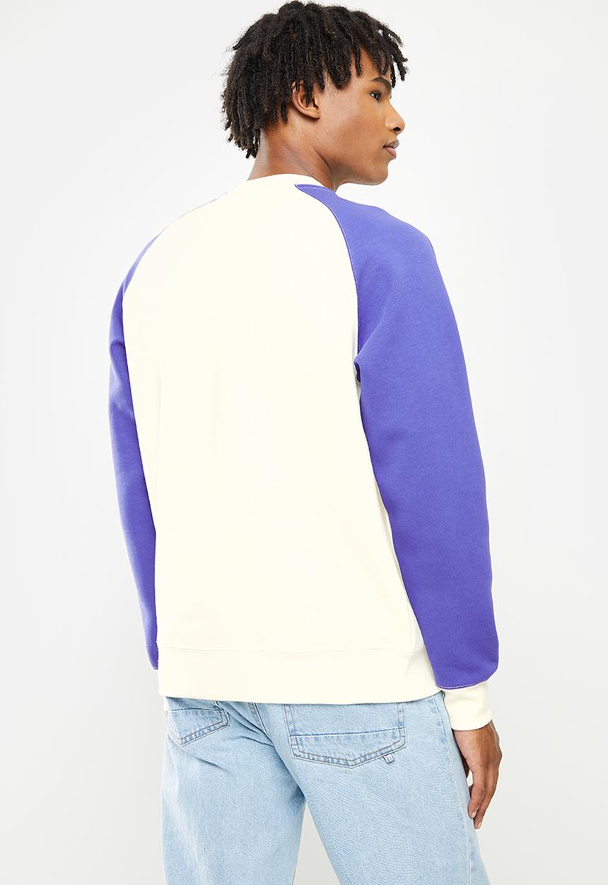 Converse - Raglan sleeve fleece crew - egret/concord
