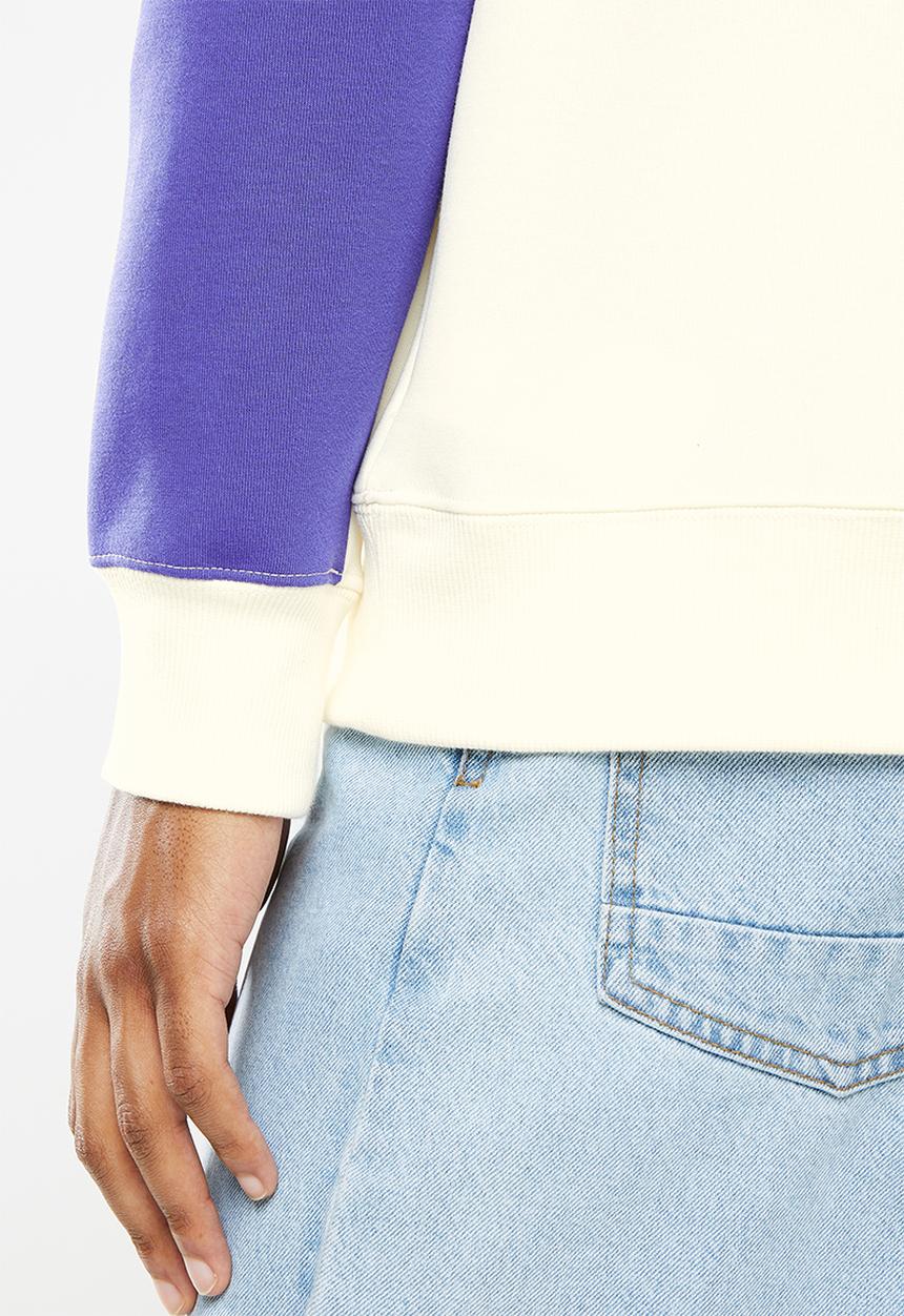 Converse - Raglan sleeve fleece crew - egret/concord