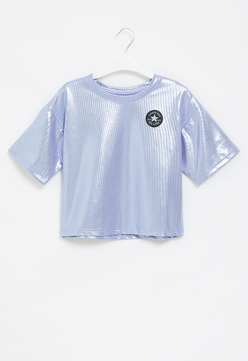 Converse - Cnvg boxy foil knit top - blue heron
