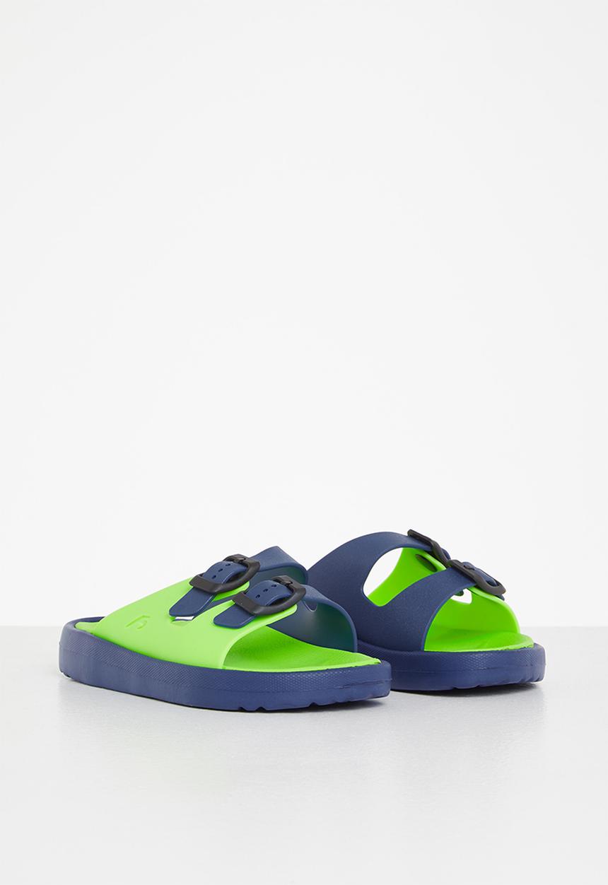 Pop Candy - Boys slip on sandals - blue & green