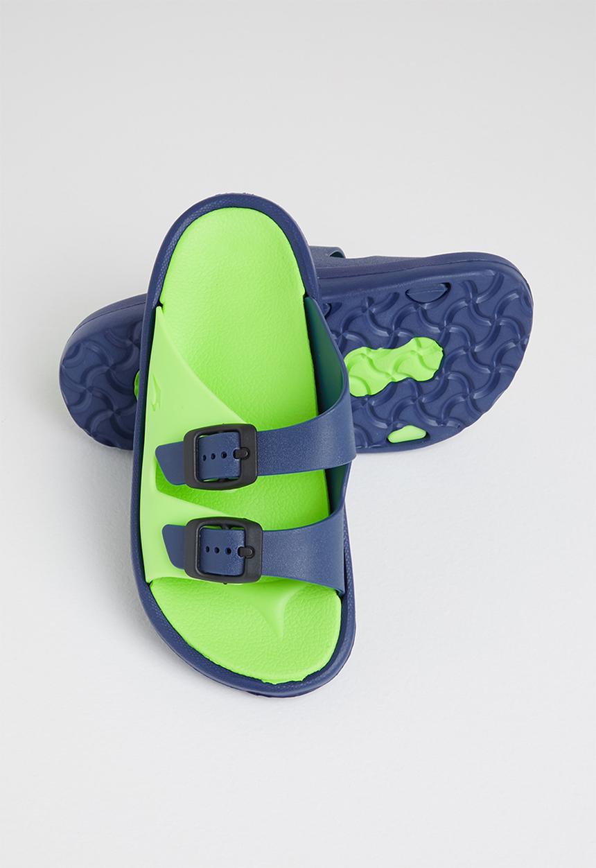 Pop Candy - Boys slip on sandals - blue & green