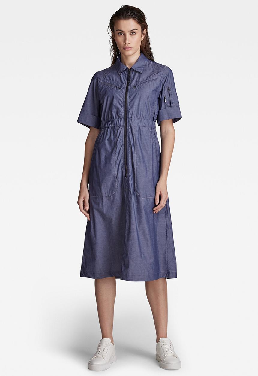 G-STAR - Flightsuit short sleeve holiday dress - servant blue