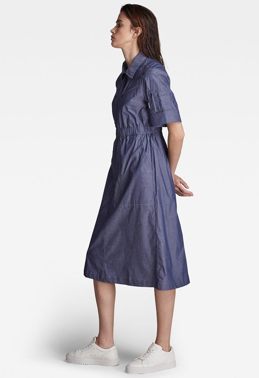 G-STAR - Flightsuit short sleeve holiday dress - servant blue
