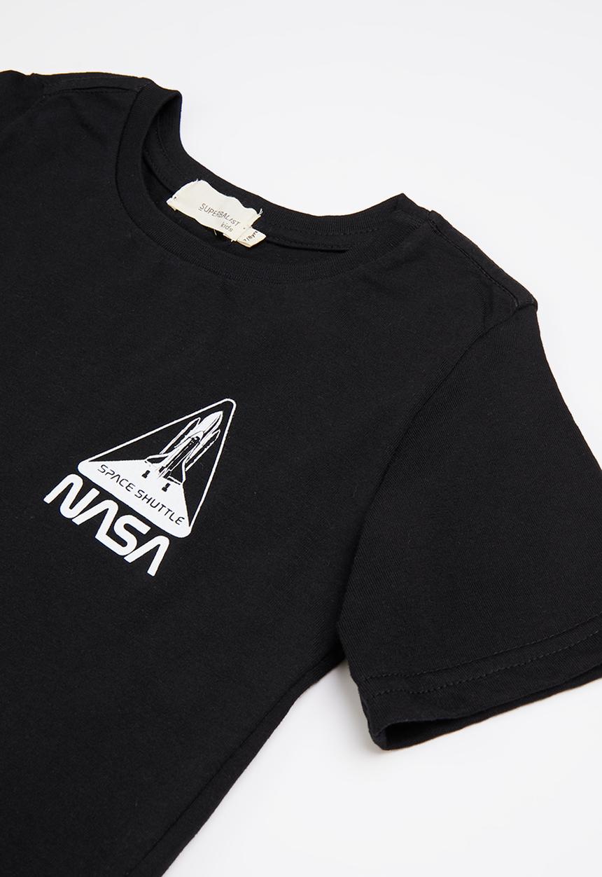 Superbalist Kids - Younger boys short sleeve nasa tee & shorts set - black