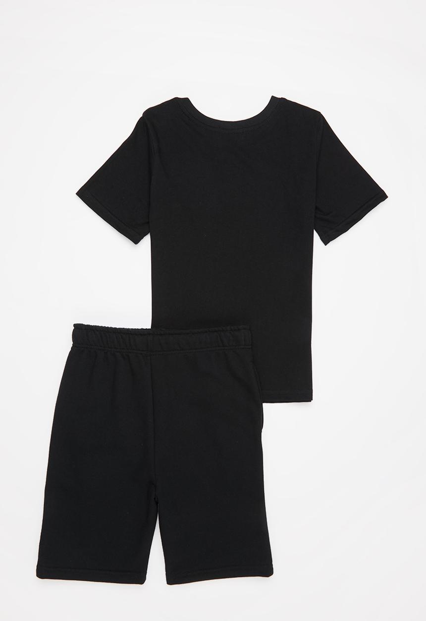 Superbalist Kids - Boys smiley tee & fleece short set - black 