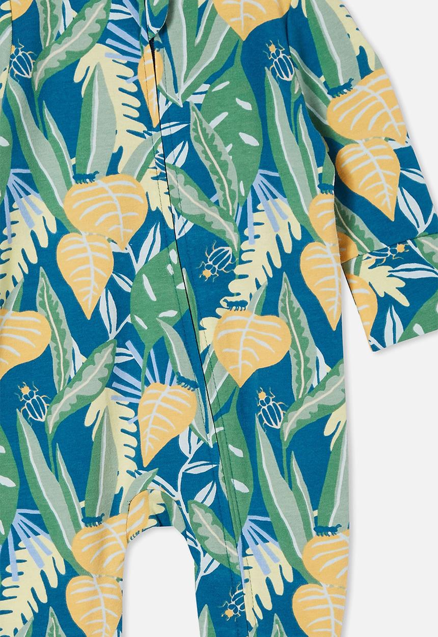 Cotton On - The long sleeve zip romper - submarine blue/holiday bob