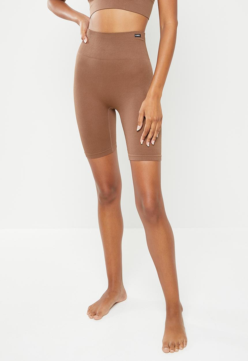 KANGOL - High waisted shorts - chocolate