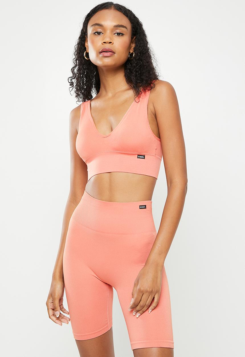 KANGOL - Ribbed longline crop - himalayan bronze