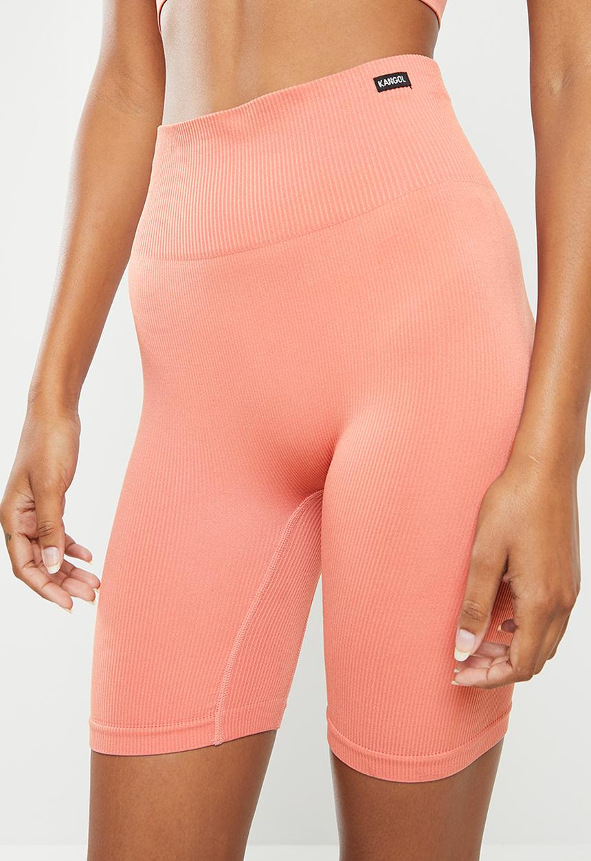 KANGOL - High waisted  shorts - himalayan bronze