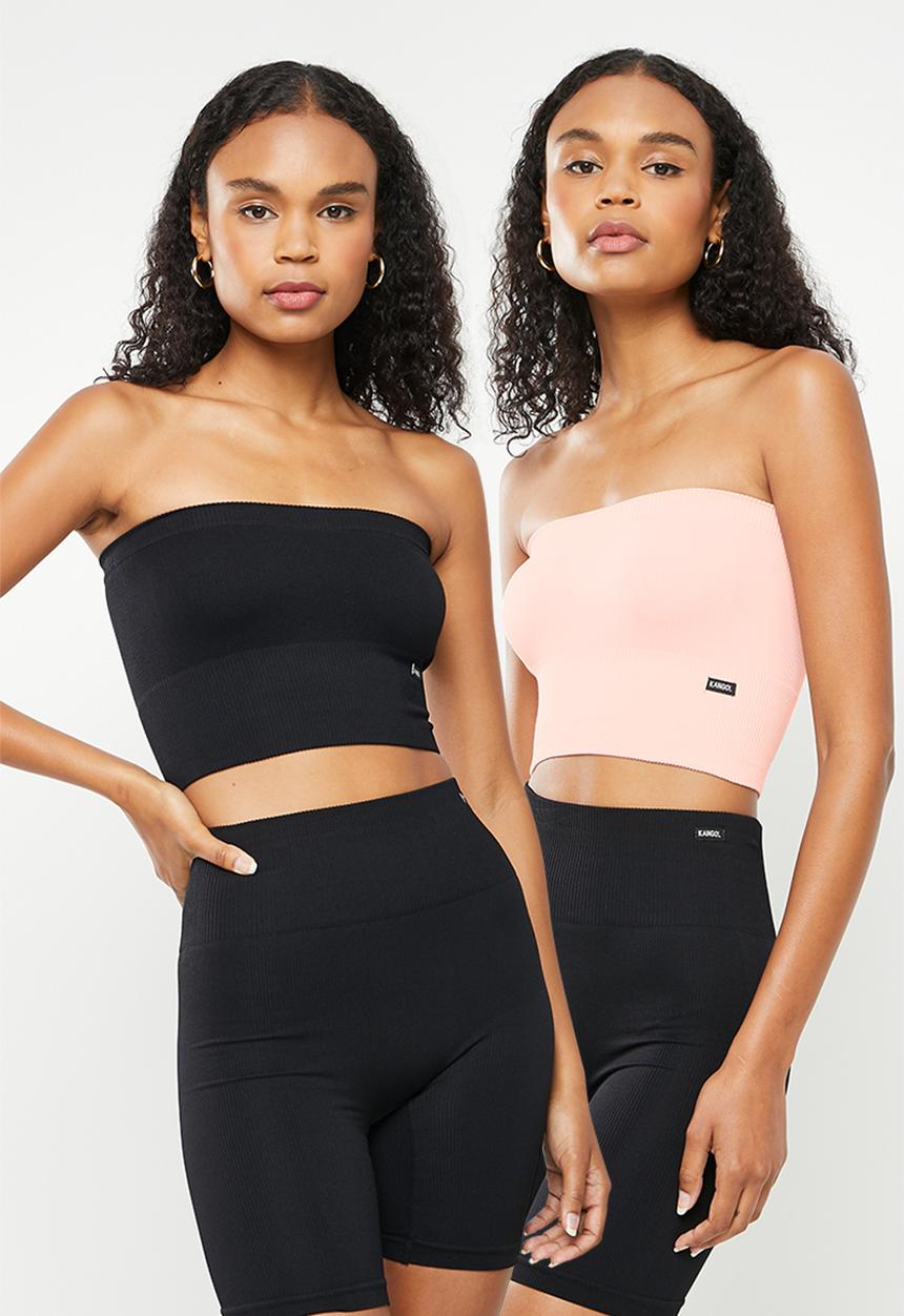 KANGOL - 2 Pack sleeveless longline  bandeau - summer pink & black