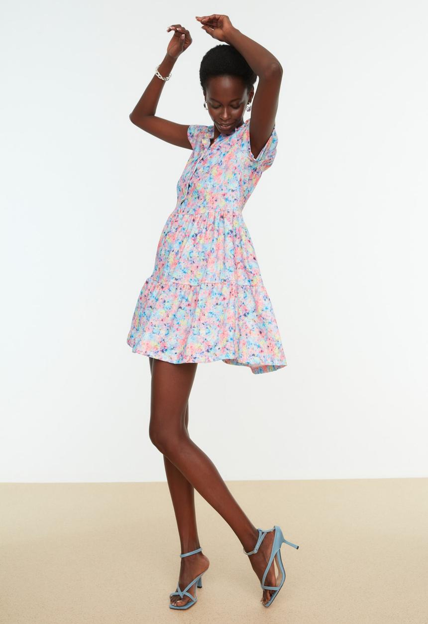 Trendyol - Floral knit dress - pink