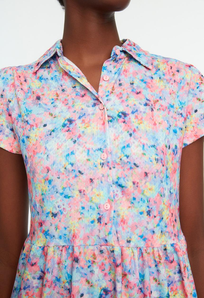 Trendyol - Floral knit dress - pink