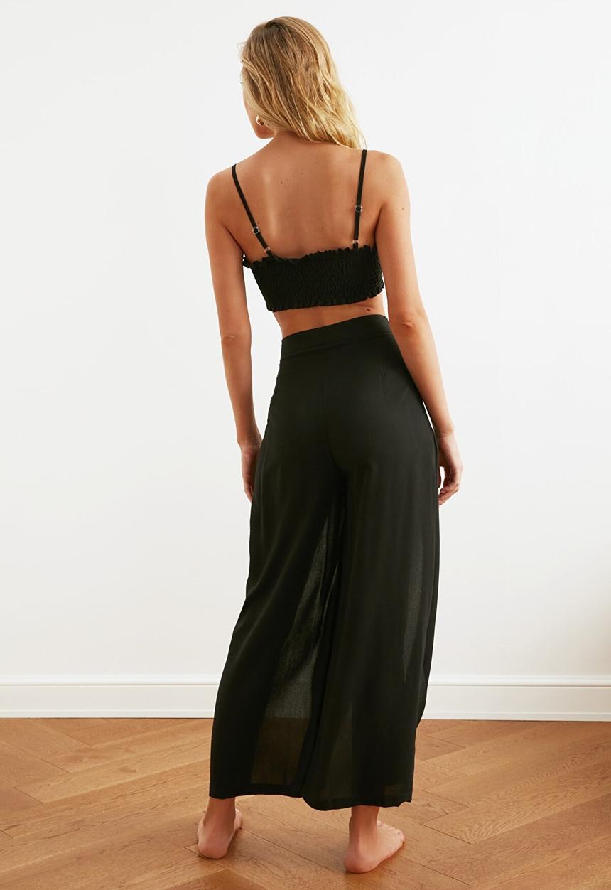 Trendyol - Deep slit bottom-top set - black