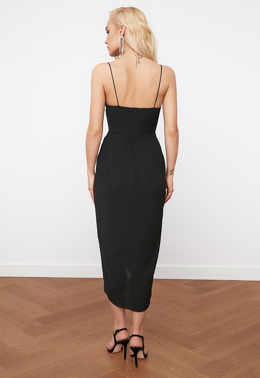 Trendyol - Asym detailed dress - black