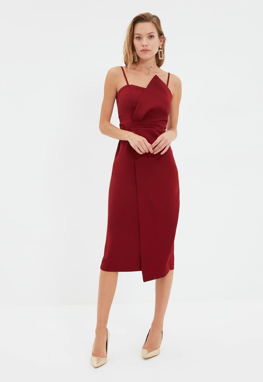 Trendyol - Collar detailed dress - burgundy