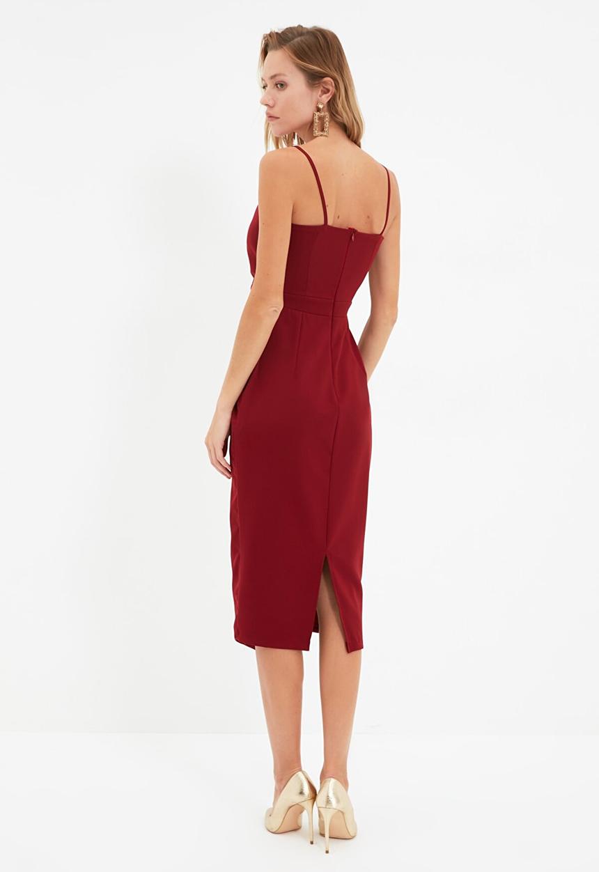 Trendyol - Collar detailed dress - burgundy