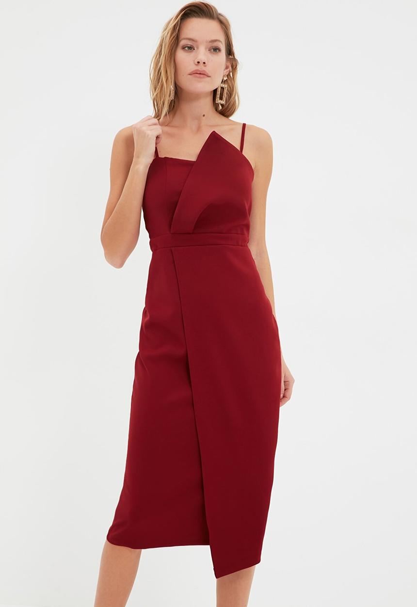 Trendyol - Collar detailed dress - burgundy