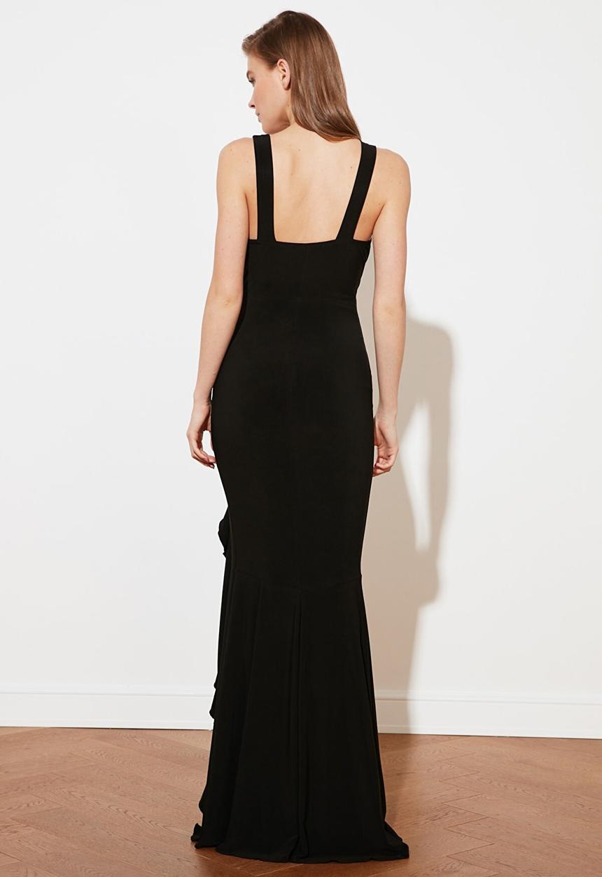 Trendyol - Volan evening dress - black