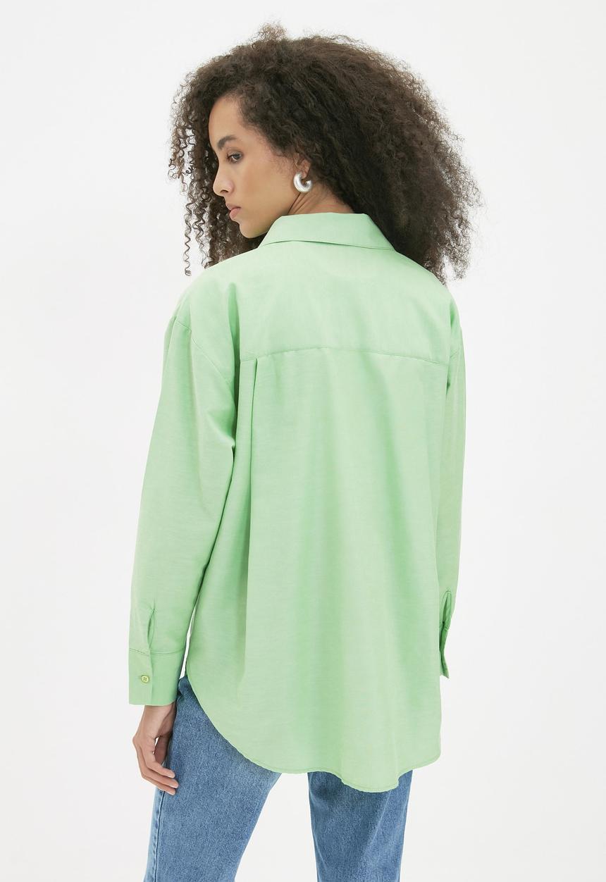 Trendyol - Boyfriend shirt - light green