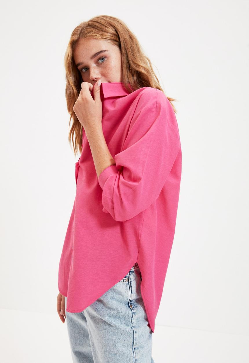 Trendyol - Loose fit shirt - fuchsia