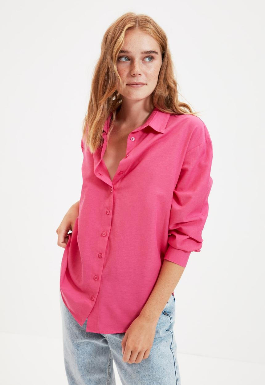 Trendyol - Loose fit shirt - fuchsia