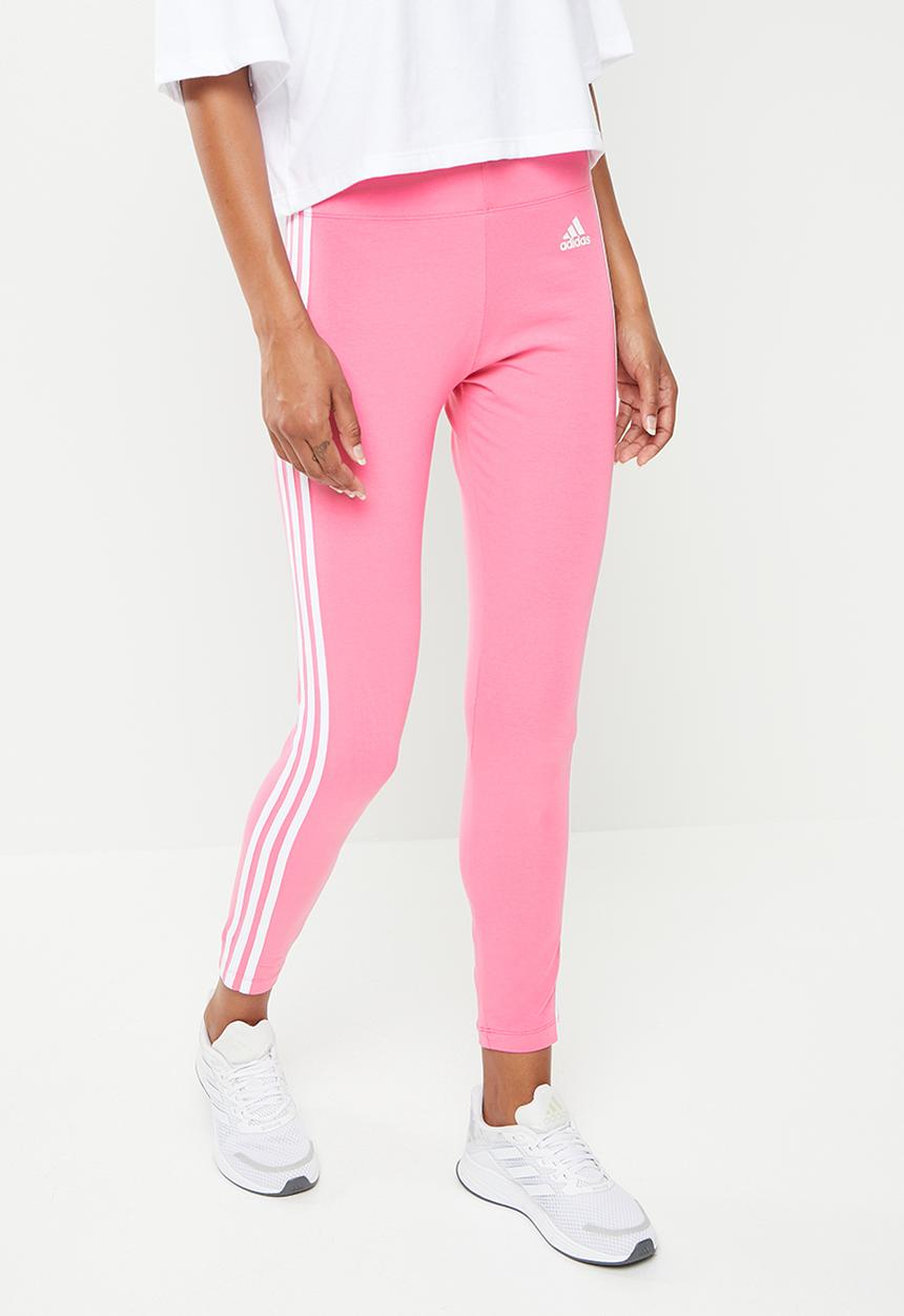 adidas Performance - Essential 3 stripes full tights - rose & white