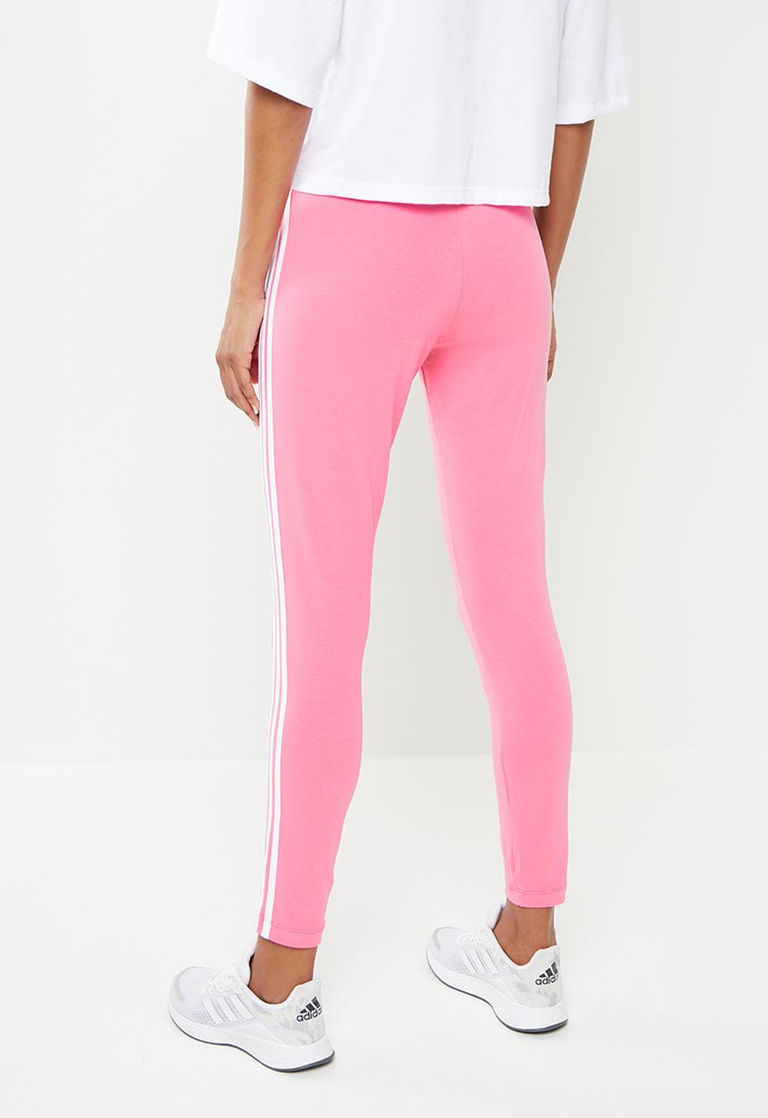 adidas Performance - Essential 3 stripes full tights - rose & white