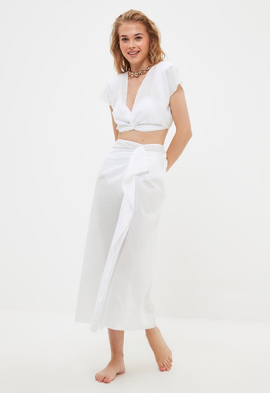 Trendyol - Voile bottom-top set - white