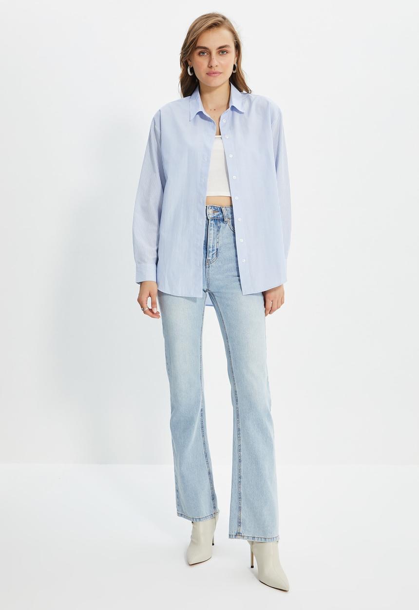 Trendyol - Loose fit shirt - clear blue
