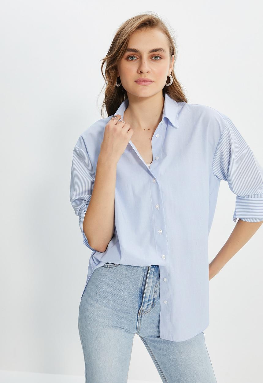 Trendyol - Loose fit shirt - clear blue