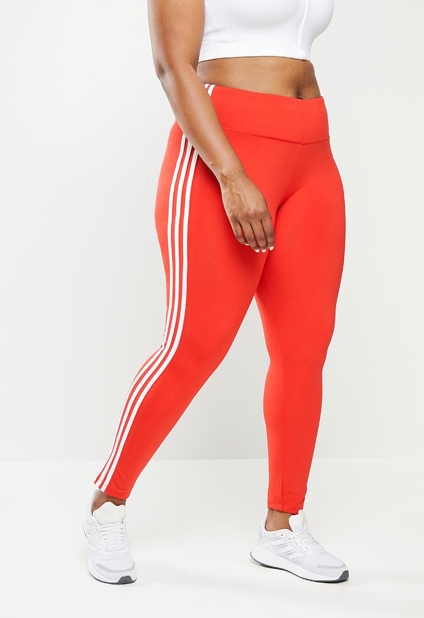 adidas Performance - Plus essential 3s full tights - heat red/white