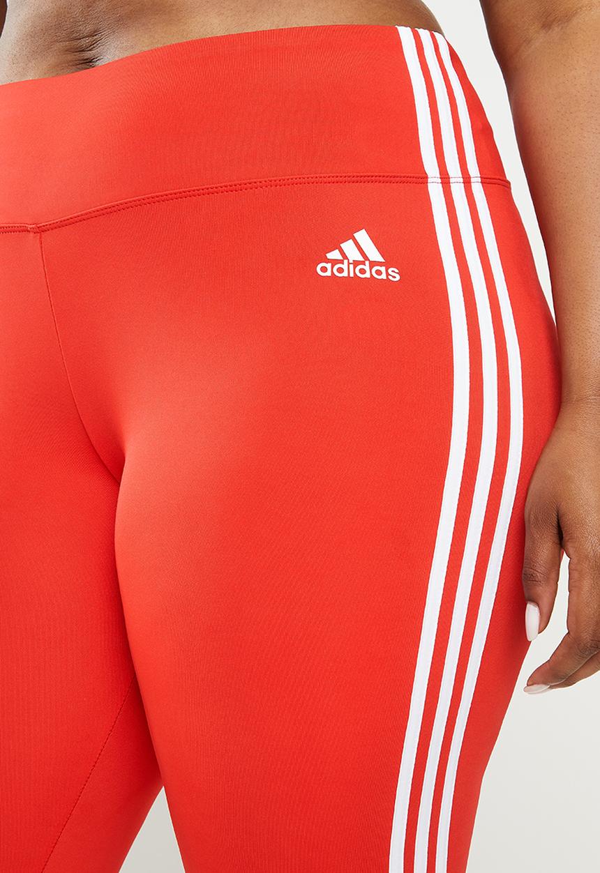 adidas Performance - Plus essential 3s full tights - heat red/white