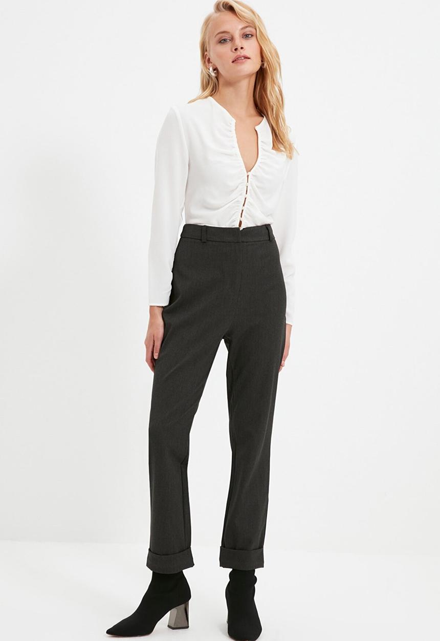 Trendyol - Iron print trousers - anthracite