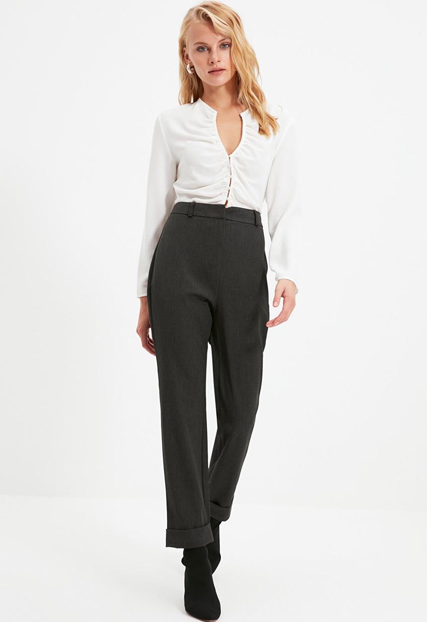 Trendyol - Iron print trousers - anthracite