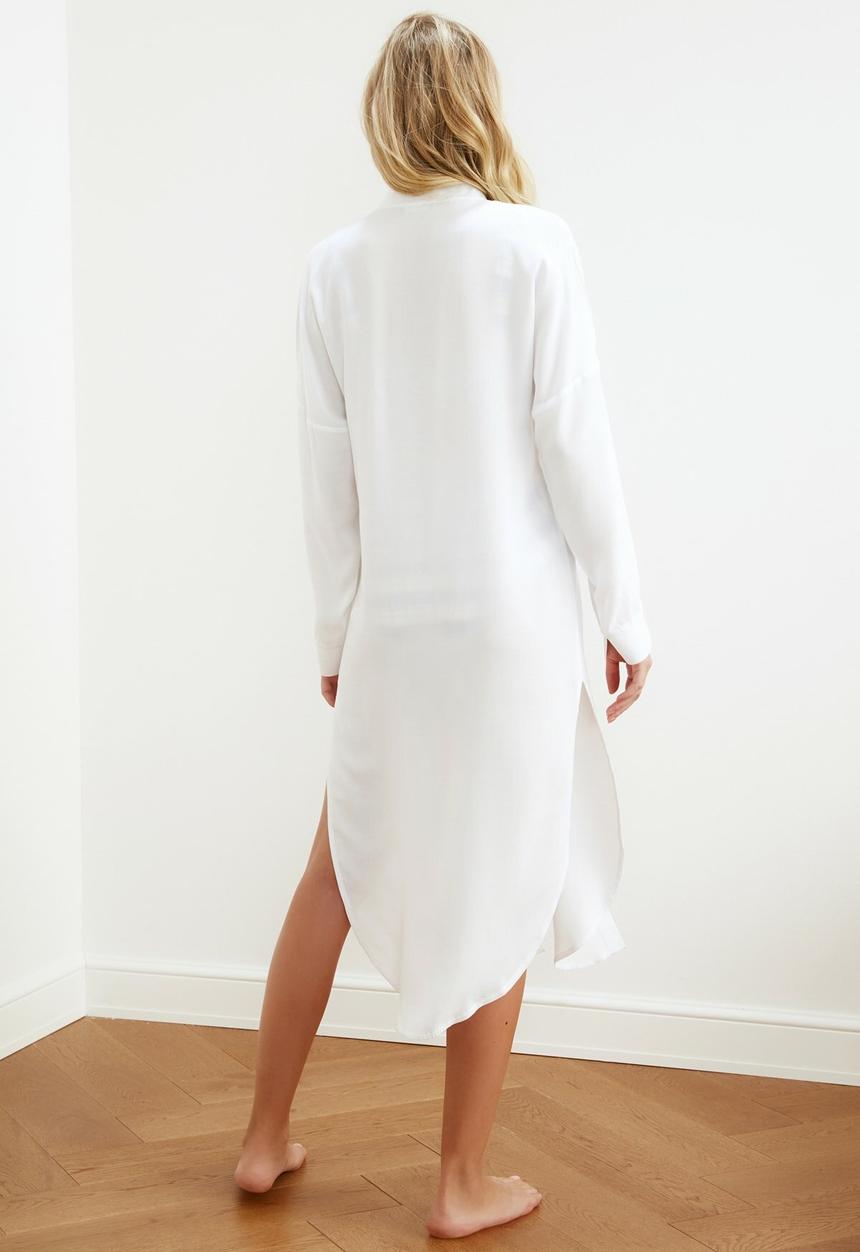 Trendyol - Beach shirt dress - white