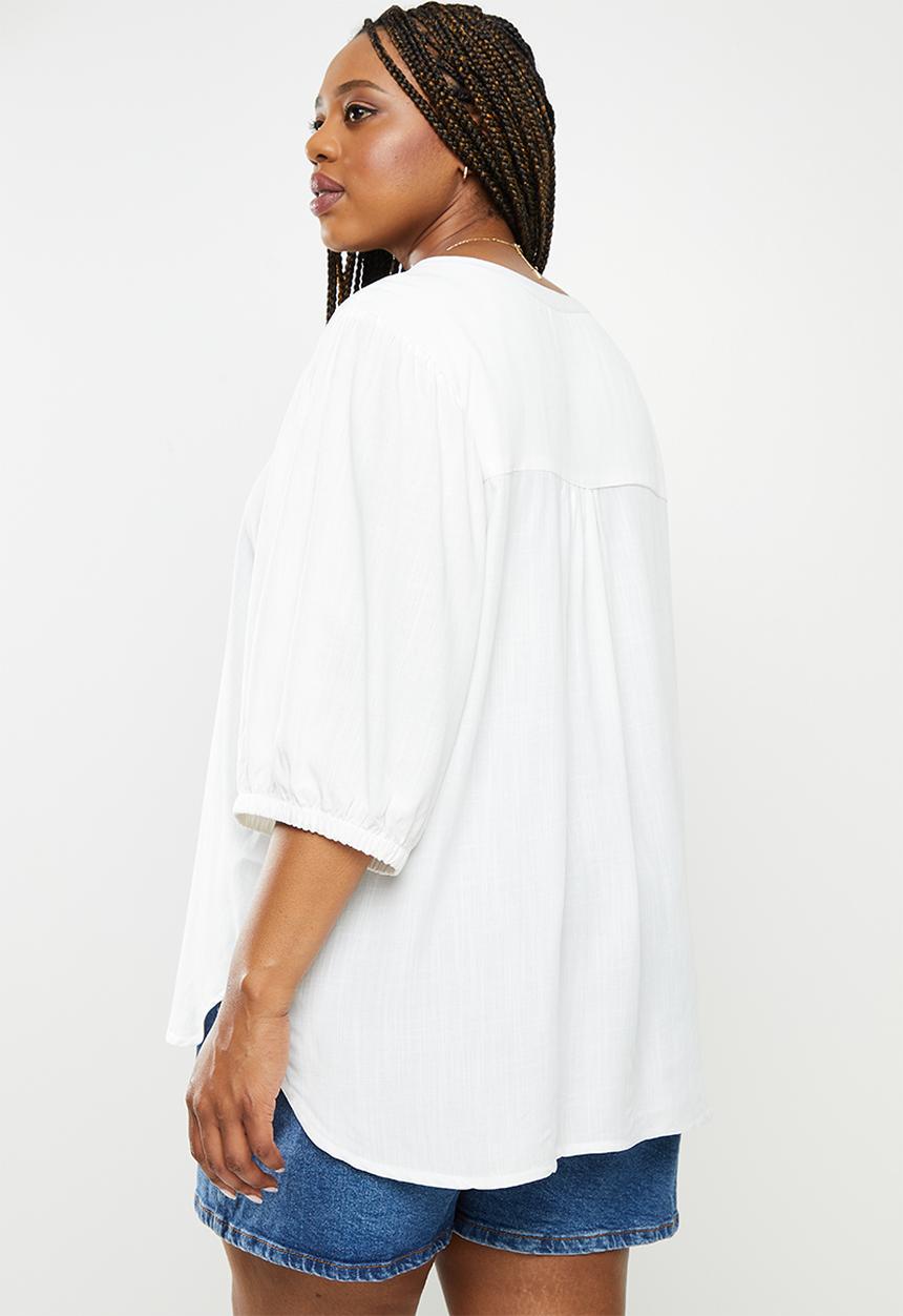 Me&B - Plus tunic blouse - white
