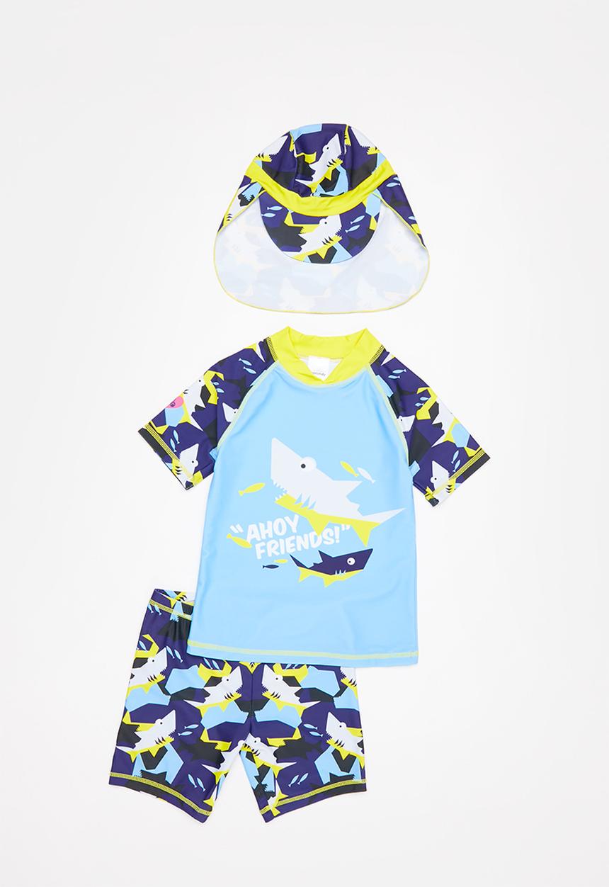 Pop Candy - Boys shark swim set - blue