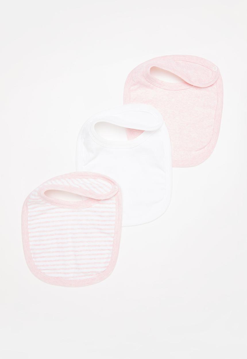 Pop Candy - 3 Pack bib set - pink & white 