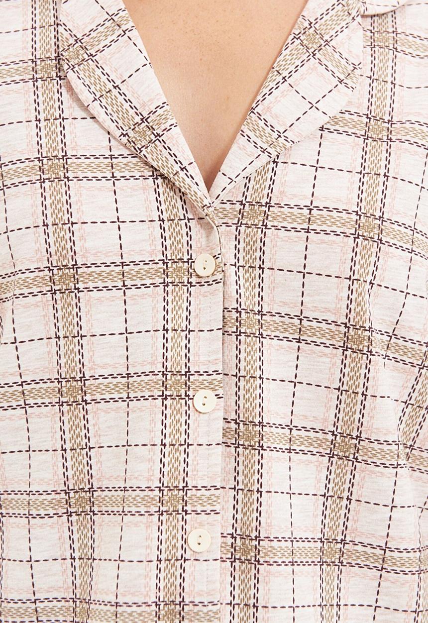 Trendyol - Checked pyjama set - beige