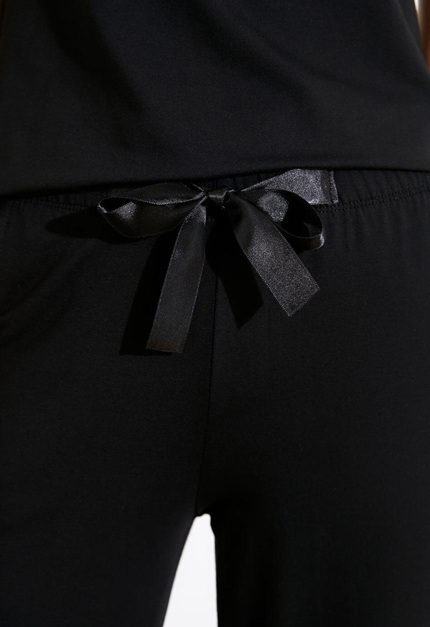 Trendyol - Lace knit pyjama set - black
