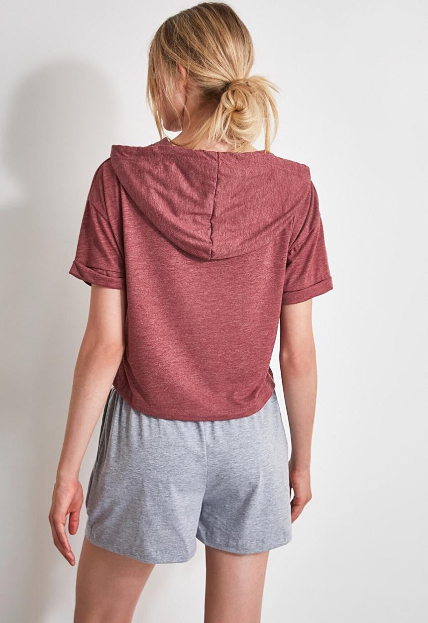 Trendyol - Hooded knit pyjama set - rose