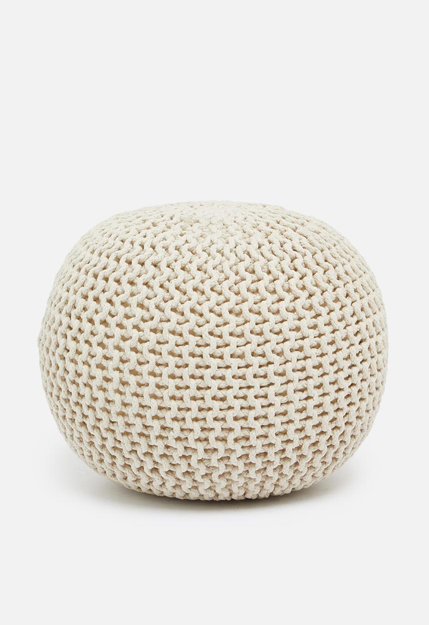 Sixth Floor - Kuku woven pouf - natural