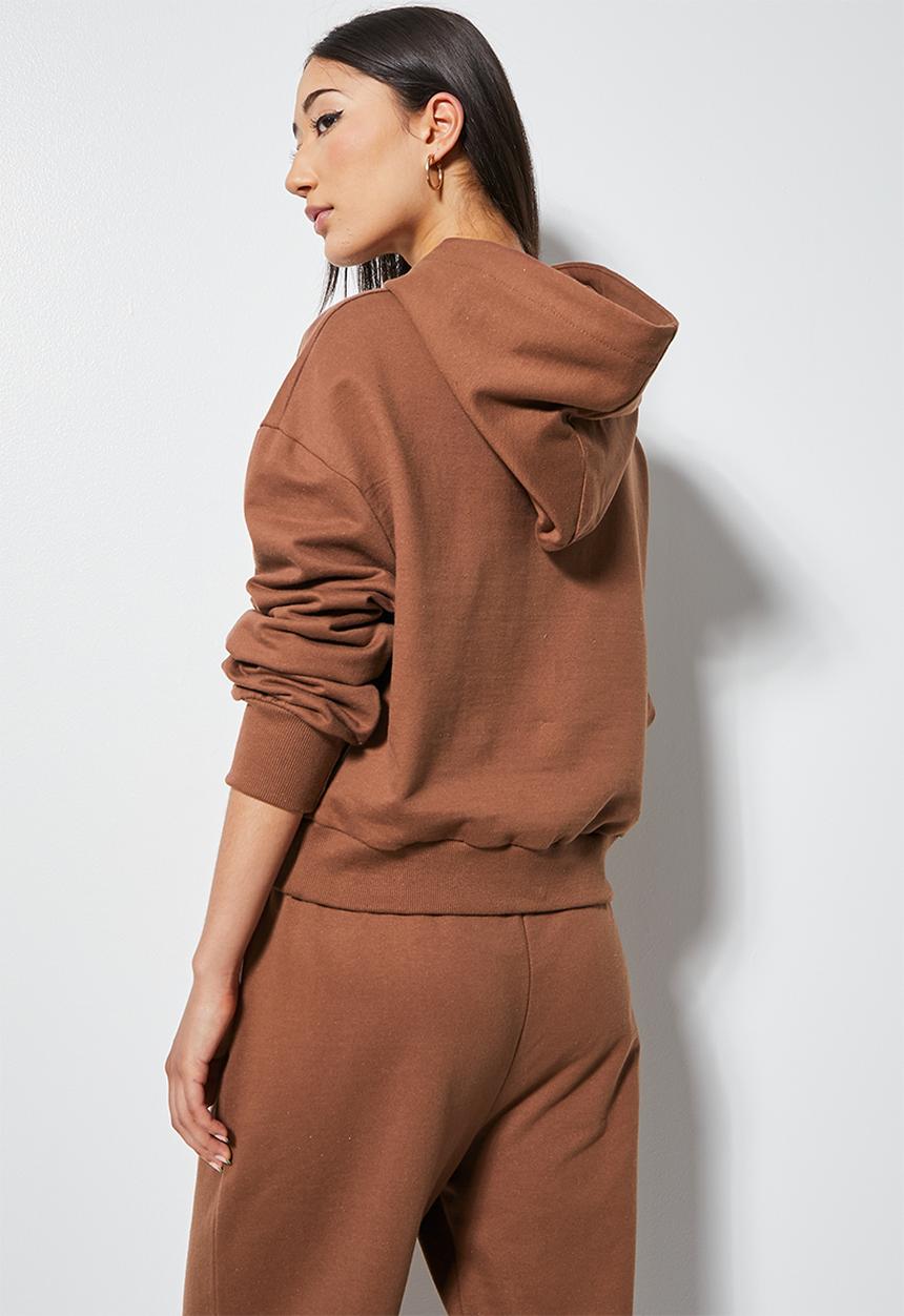 Superbalist - Crop hoodie - choc