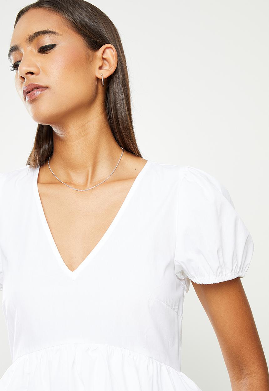 urban° - Ladies urban ruffled tiered dress - star white