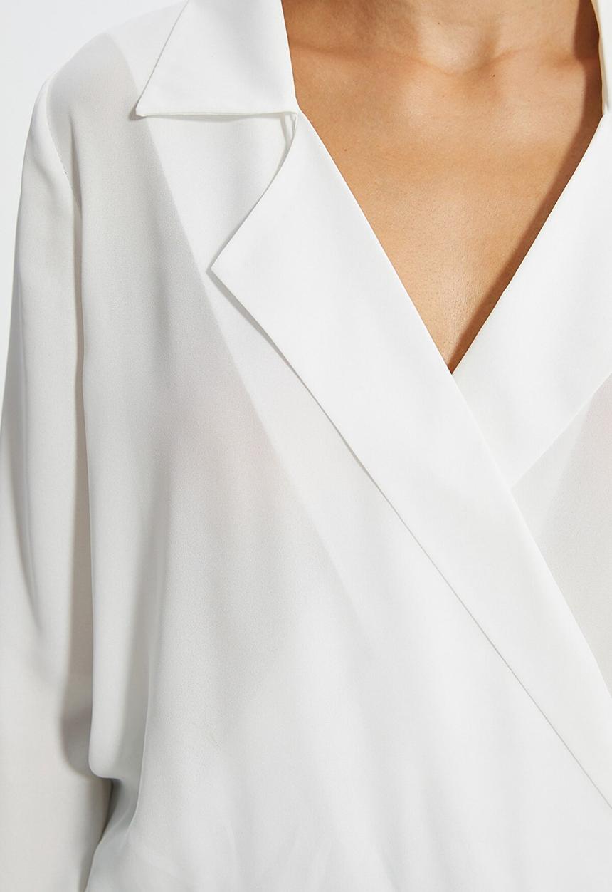 Trendyol - Semi sheer blouse - ecru
