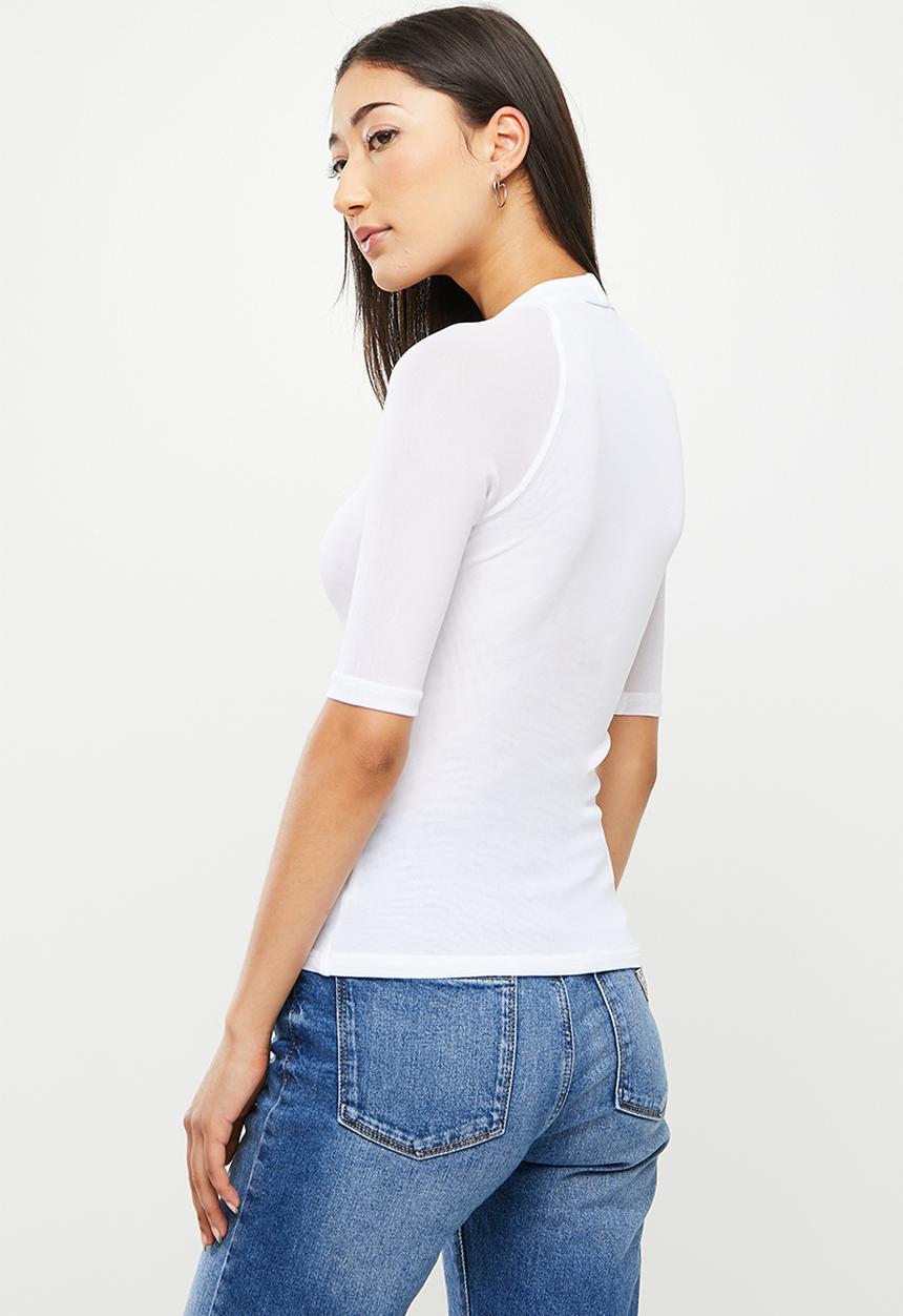 dailyfriday - Square neck fitted top - white