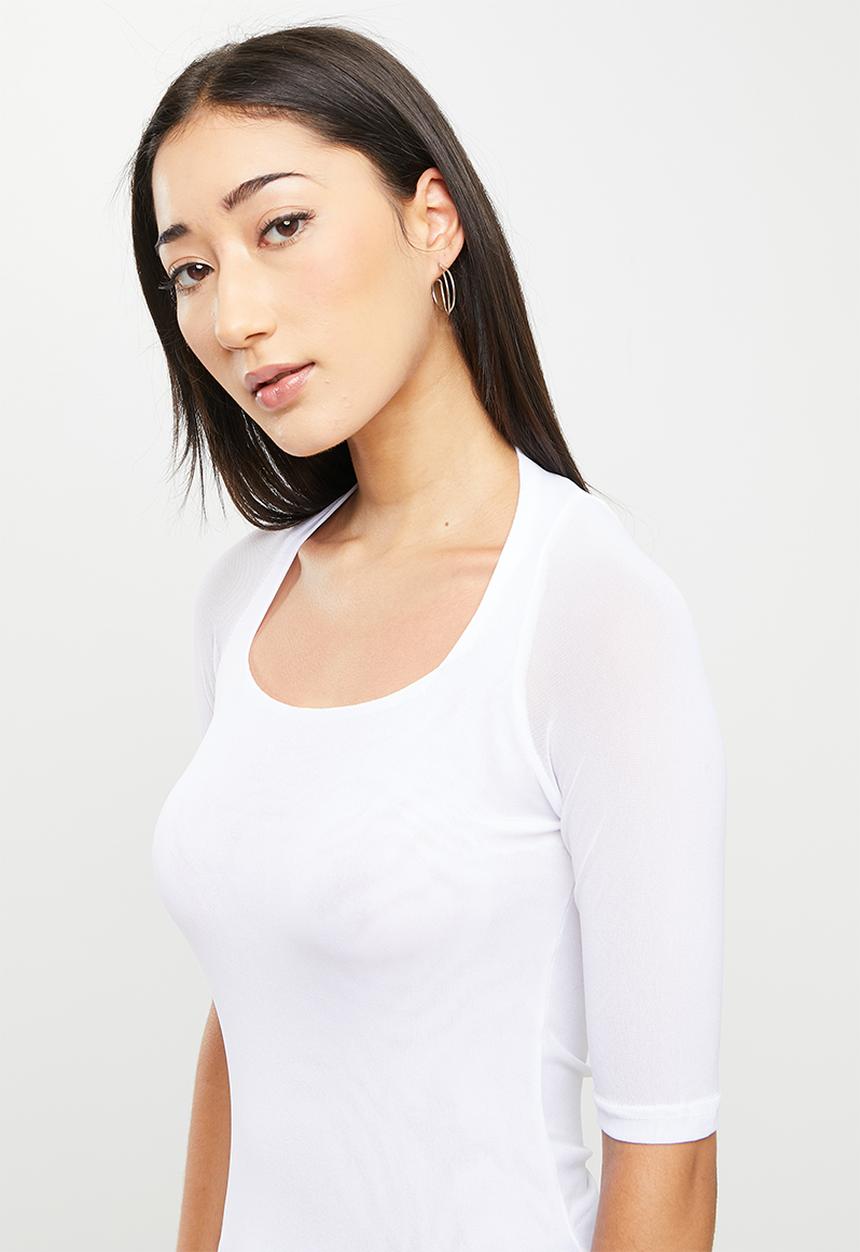 dailyfriday - Square neck fitted top - white