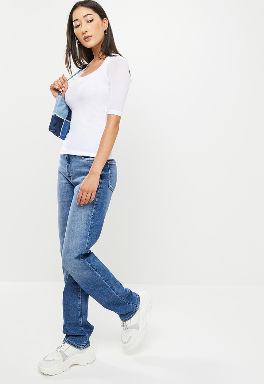 dailyfriday - Square neck fitted top - white